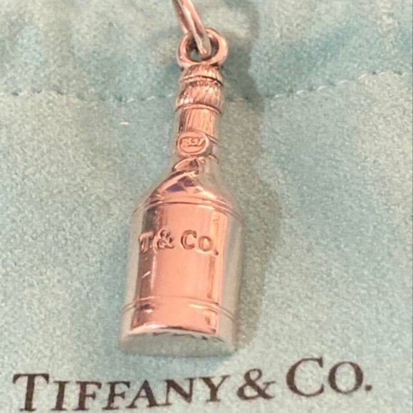 VERY RARE, NEW!! Tiffany & Co. Sterling Silver Champagne Bottle Charm - Picture 4 of 4